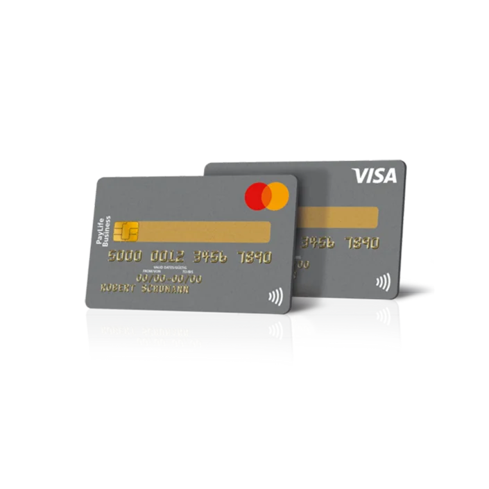 Foto PayLifeBusiness Kreditkarten mit Mastercard und Visa Logo