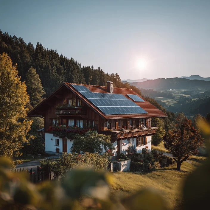 Ein Haus mit PV-Anlage
