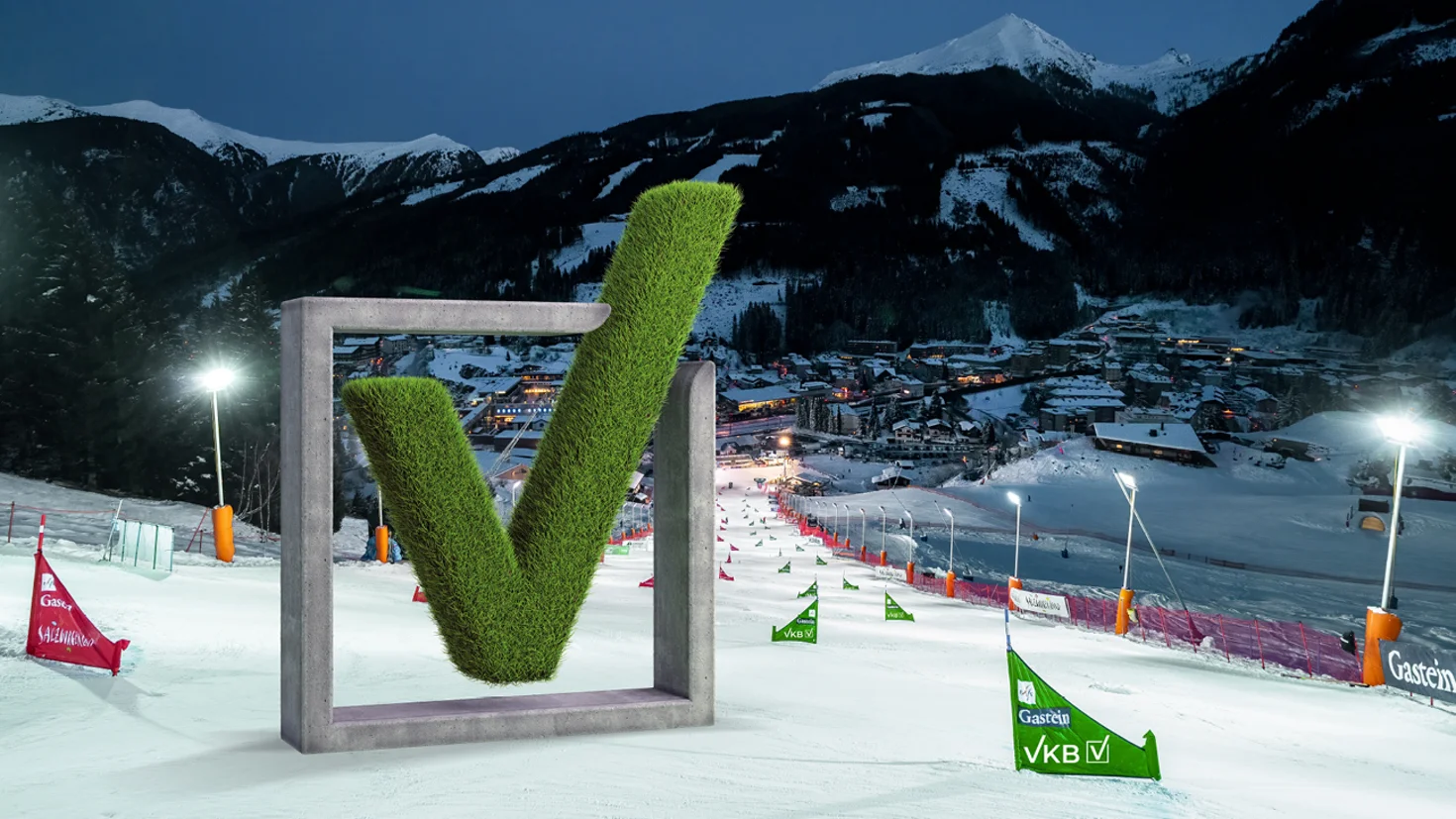 Die VKB mit ihrem Logo in Bad Gastein