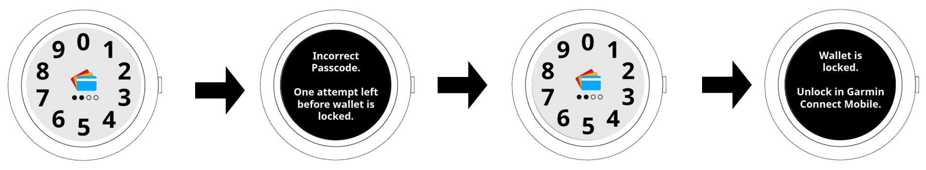Garmin Pay Pin falsch eingegeben